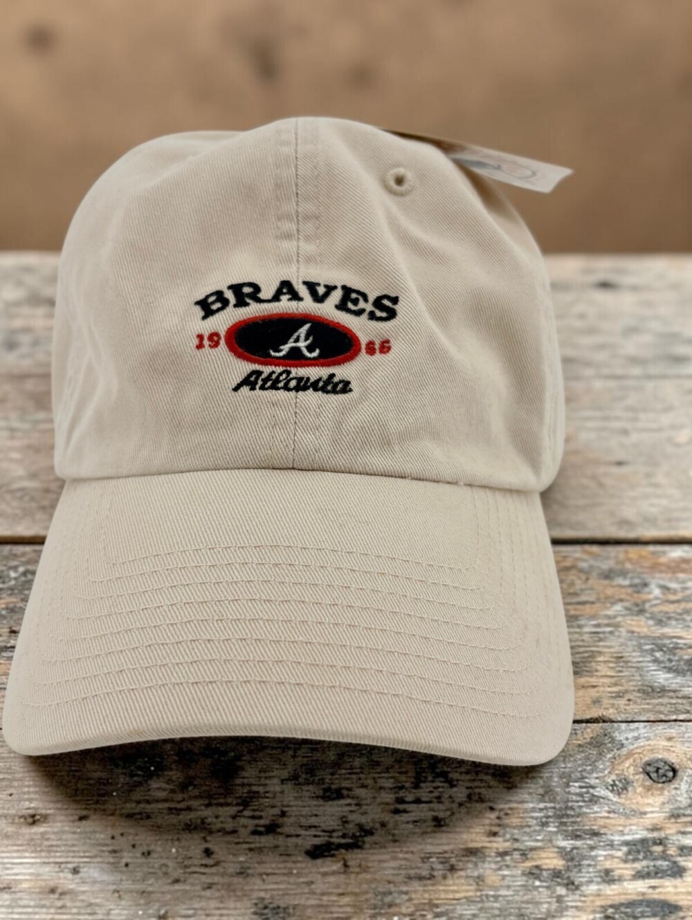 NOS Twins Enterprise MLB Atlanta Braves Embroidered Ivory Adjustable Cap